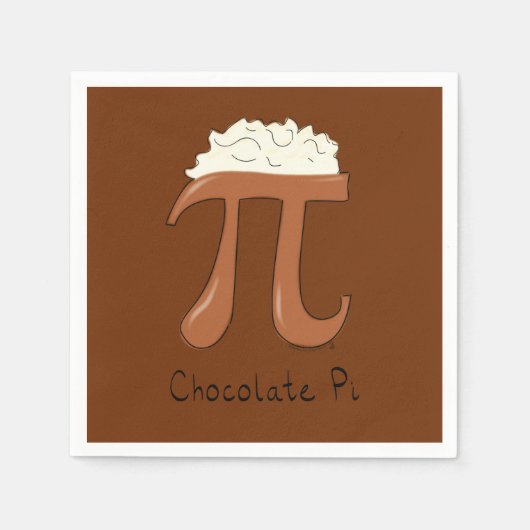 Chocolate Pi Niedlich Mathe Pi Day Party Napkins Serviette (Vorderseite)