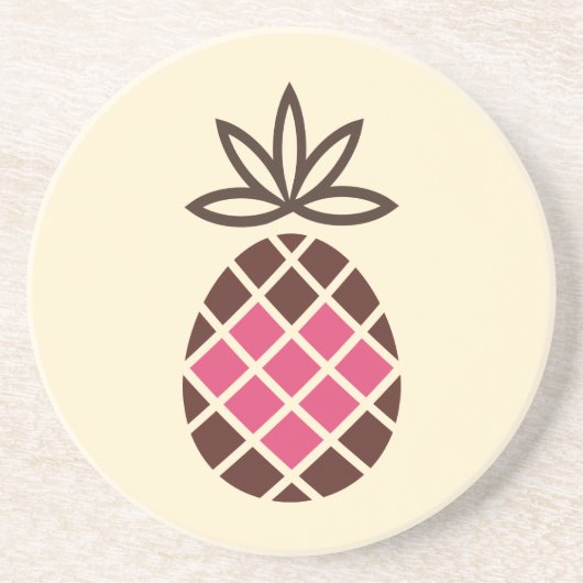 Chocolate Pineapple with Pink Heart Getränkeuntersetzer (Vorne)