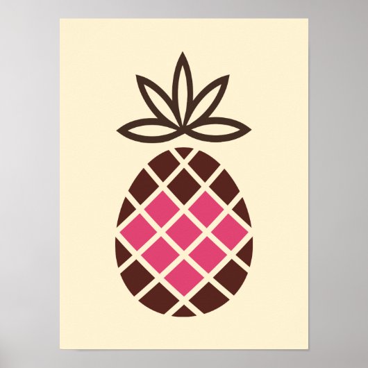 Chocolate Pineapple with Pink Heart Poster (Vorne)