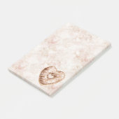 Chocolate Pink Heart Cookie Post-it Klebezettel (angewinkelt)