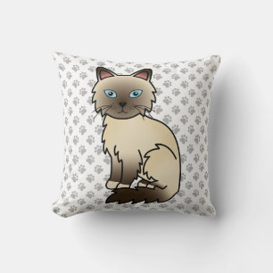 Chocolate Point Birma / Ragdoll Katze & Pfoten Kissen