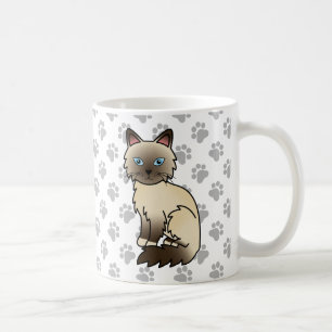 Chocolate Point Birma / Ragdoll Süße Katze & Pfote Kaffeetasse