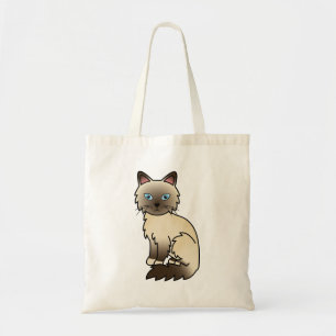Chocolate Point Birman / Ragdoll Cartoon Cat Tragetasche