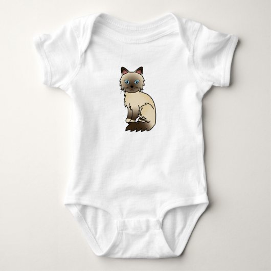 Chocolate Point Birman / Ragdoll Cat Baby Strampler (Vorderseite)
