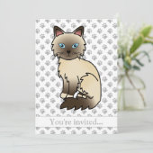 Chocolate Point Birman/Ragdoll Cat Birthday Party Einladung (Stehend Vorderseite)