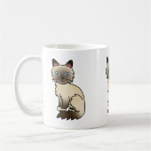 Chocolate Point Birman / Ragdoll Cat Cartoon Art Kaffeetasse (Links)