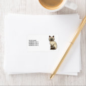 Chocolate Point Birman / Ragdoll Cat & Custom Text Adressaufkleber (Insitu)