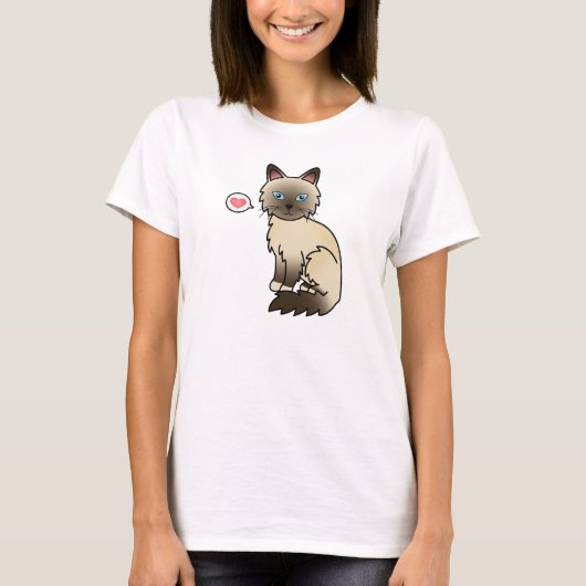 Chocolate Point Birman / Ragdoll Cat Liebe T-Shirt (Vorderseite)