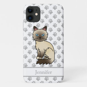 Chocolate Point Birman / Ragdoll Cat & Name Case-Mate iPhone Hülle