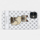 Chocolate Point Birman / Ragdoll Cat & Name Case-Mate iPhone Hülle (Rückseite (Horizontal))