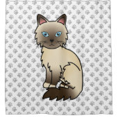 Chocolate Point Birman / Ragdoll Cat & Paws Duschvorhang (Vorderseite)