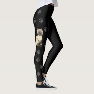 Chocolate Point Birman/Ragdoll Katze & Pfoten Schw Leggings