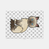 Chocolate Point Birman / Ragdoll Niedlich Cat & Pa Fleecedecke (Vorderseite (Horizontal))