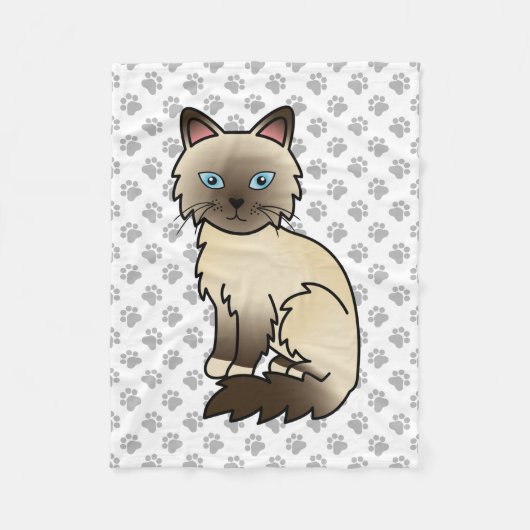 Chocolate Point Birman / Ragdoll Niedlich Cat & Pa Fleecedecke (Vorderseite)