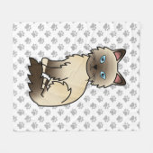 Chocolate Point Birman / Ragdoll Niedlich Cat & Pa Fleecedecke (Vorderseite (Horizontal))