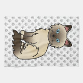 Chocolate Point Birman / Ragdoll Niedlich Cat & Pa Geschirrtuch (Horizontal)