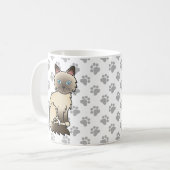 Chocolate Point Birman / Ragdoll Niedlich Cat & Pa Kaffeetasse (Vorderseite Links)