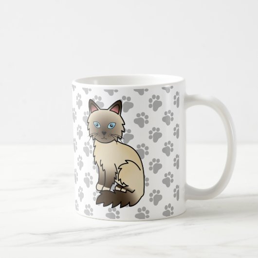 Chocolate Point Birman / Ragdoll Niedlich Cat & Pa Kaffeetasse (Rechts)