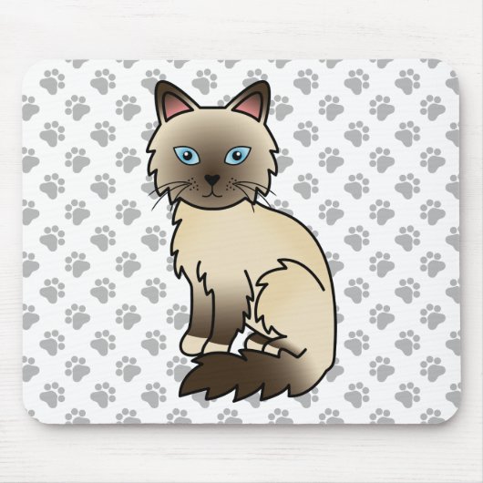 Chocolate Point Birman / Ragdoll Niedlich Cat & Pa Mousepad (Vorne)