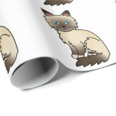 Chocolate Point Birman / Ragdoll Niedlich Cat Patt Geschenkpapier (Rolleneckpunkt)