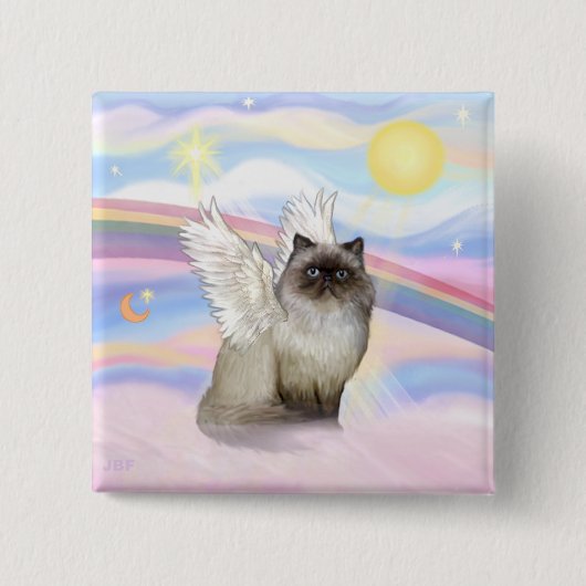 Chocolate Point Himalayan Cat Angel Button (Vorderseite)