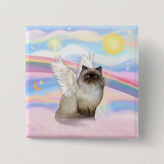 Chocolate Point Himalayan Cat Angel Button