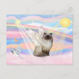 Chocolate Point Himalayan Cat Angel Postkarte