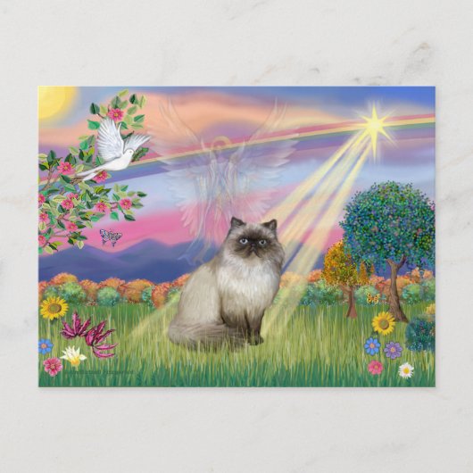 Chocolate Point Himalayan Cat - Cloud Angel Postkarte (Vorderseite)