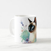 Chocolate Point Siamese Cat Watercolor Kaffeetasse (Vorderseite Links)