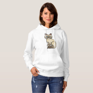Chocolate Point Tabby Birma / Ragdoll Süße Katze Hoodie