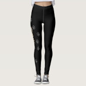 Chocolate Point Tabby Birman Cat & Paws Black Leggings (Vorderseite)