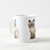 Chocolate Point Tabby Birman / Ragdoll Cat Art Kaffeetasse (Vorderseite Links)