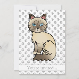 Chocolate Point Tabby Birman/Ragdoll Cat Birthday Einladung