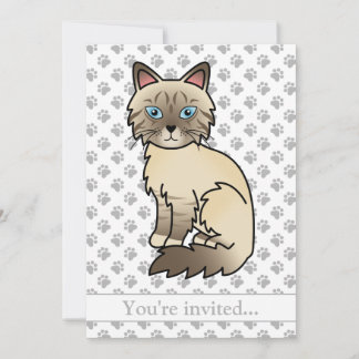 Chocolate Point Tabby Birman/Ragdoll Cat Birthday Einladung