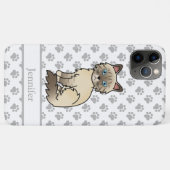 Chocolate Point Tabby Birman / Ragdoll Cat & Name Case-Mate iPhone Hülle (Rückseite (Horizontal))