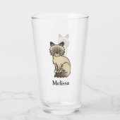 Chocolate Point Tabby Birman / Ragdoll Cat & Name Glas (Rückseite)