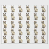 Chocolate Point Tabby Birman / Ragdoll Cat Pattern Geschenkpapier (Flach)