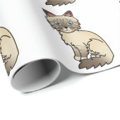 Chocolate Point Tabby Birman / Ragdoll Cat Pattern Geschenkpapier (Rolleneckpunkt)