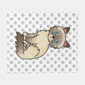 Chocolate Point Tabby Birman / Ragdoll Cat & Paws Fleecedecke (Vorderseite (Horizontal))