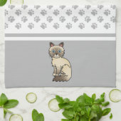 Chocolate Point Tabby Birman / Ragdoll Cat & Paws Geschirrtuch (Gefaltet)