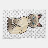 Chocolate Point Tabby Birman / Ragdoll Cat & Paws Geschirrtuch (Horizontal)