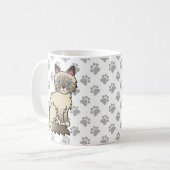 Chocolate Point Tabby Birman / Ragdoll Cat & Paws Kaffeetasse (Vorderseite Links)