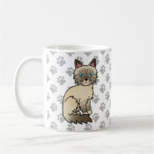 Chocolate Point Tabby Birman / Ragdoll Cat & Paws Kaffeetasse (Links)