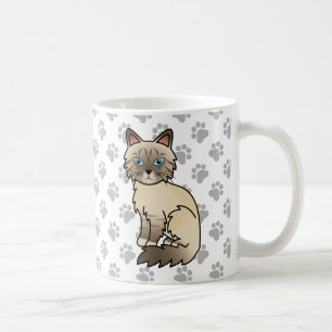 Chocolate Point Tabby Birman / Ragdoll Cat & Paws Kaffeetasse