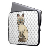 Chocolate Point Tabby Birman / Ragdoll Cat & Paws Laptopschutzhülle (Vorderseite Links)