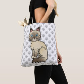 Chocolate Point Tabby Birman / Ragdoll Cat & Paws Tasche (Von Nahem)