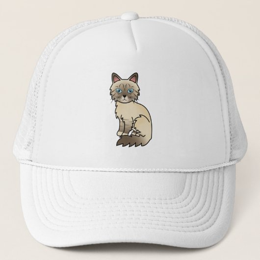 Chocolate Point Tabby Birman / Ragdoll Cat Truckerkappe (Vorderseite)