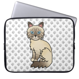 Chocolate Point Tabby Birman / Ragdoll Katze & Pfo Laptopschutzhülle
