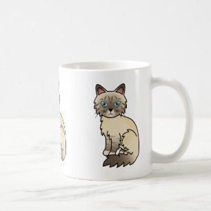 Chocolate Point Tabby Birman / Ragdoll Katzenkunst Kaffeetasse