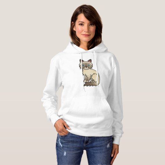 Chocolate Point Tabby Birman / Ragdoll Niedlich Ca Hoodie (Vorne ganz)